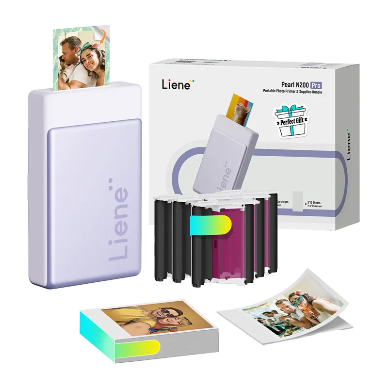 Liene Pearl N200 Pro 2x3" Portable Photo Printer Kit (Purple)